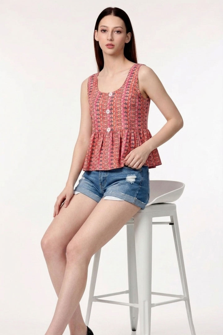 Amazing Pink Color Readymade Short Printed Top | Buy Online India