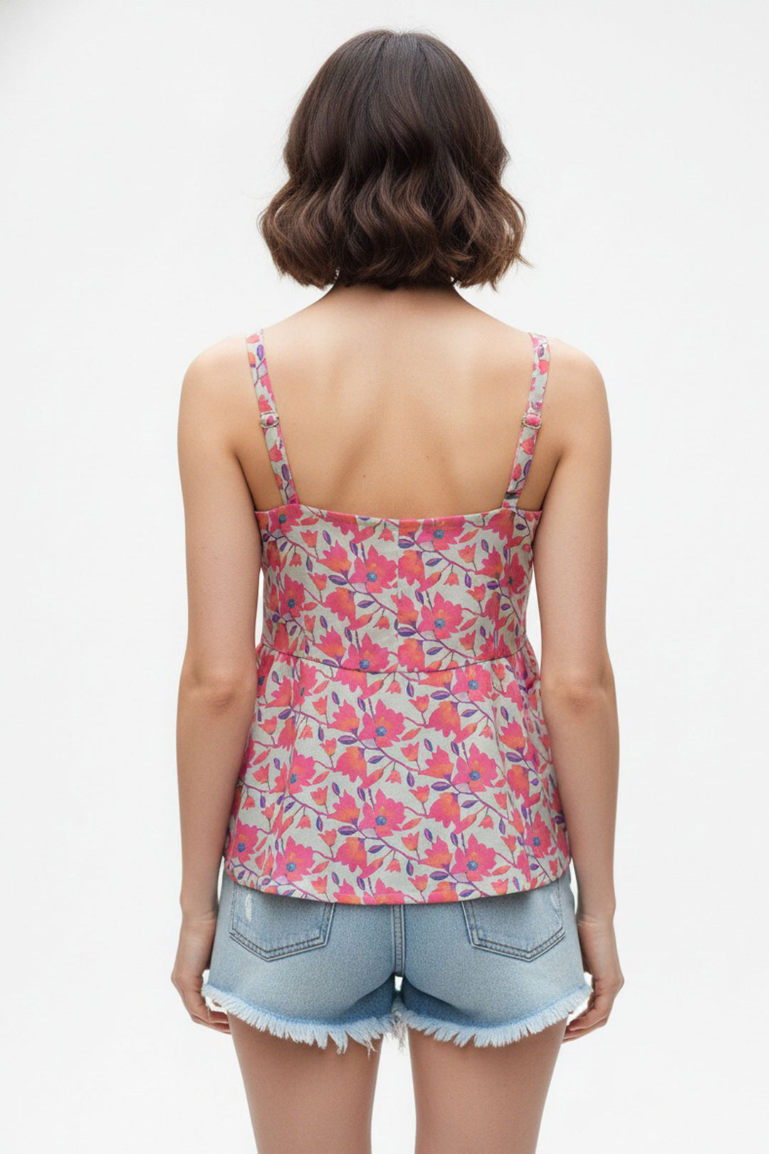 Grey Color Chic Readymade Short Printed Top
