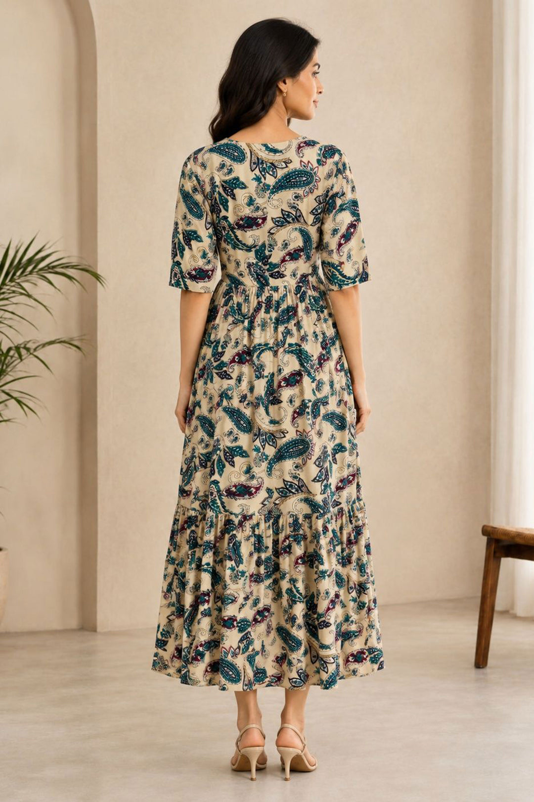 Amazing Teal Color Rayon Readymade Long Kurti