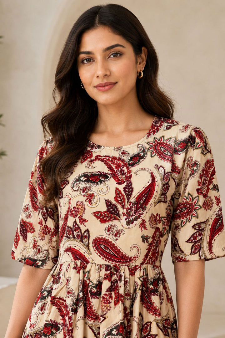 Trendy Rayon Red Readymade Long Kurti