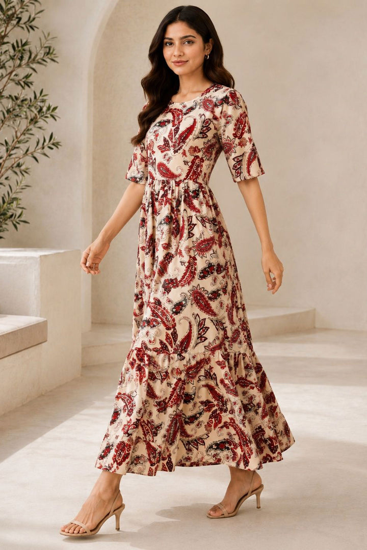 Trendy Rayon Red Readymade Long Kurti