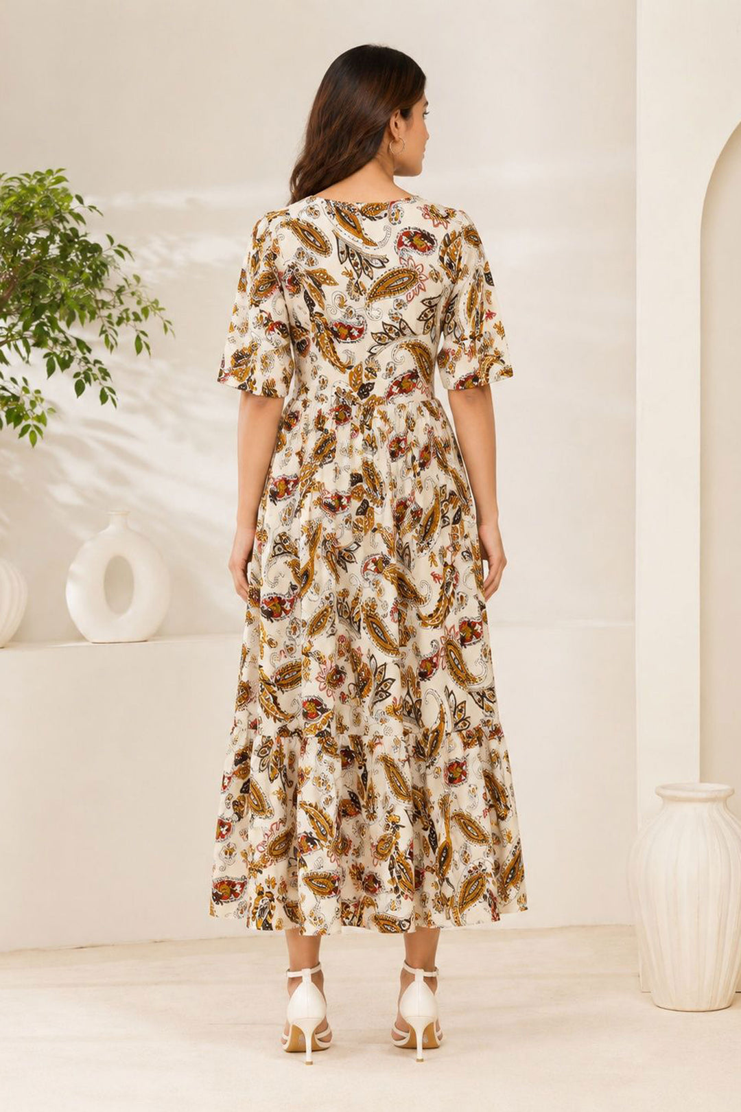 Yellow Rayon Chic Readymade Long Kurti