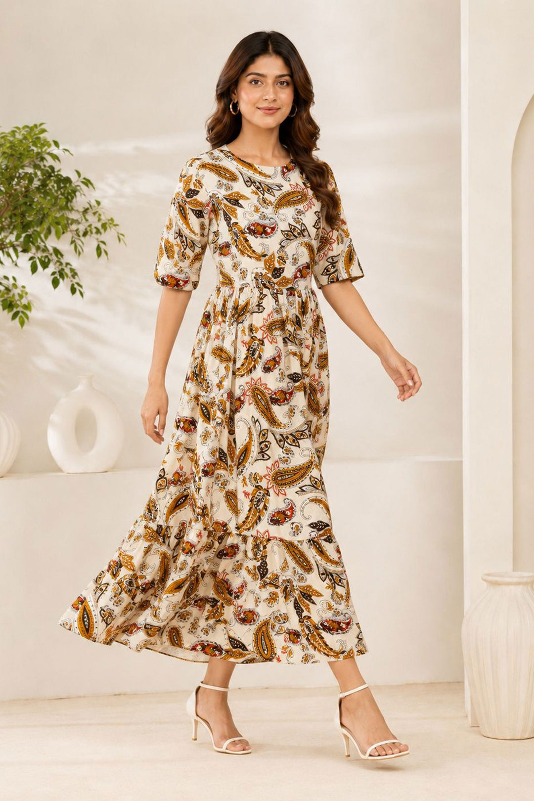 Yellow Rayon Chic Readymade Long Kurti