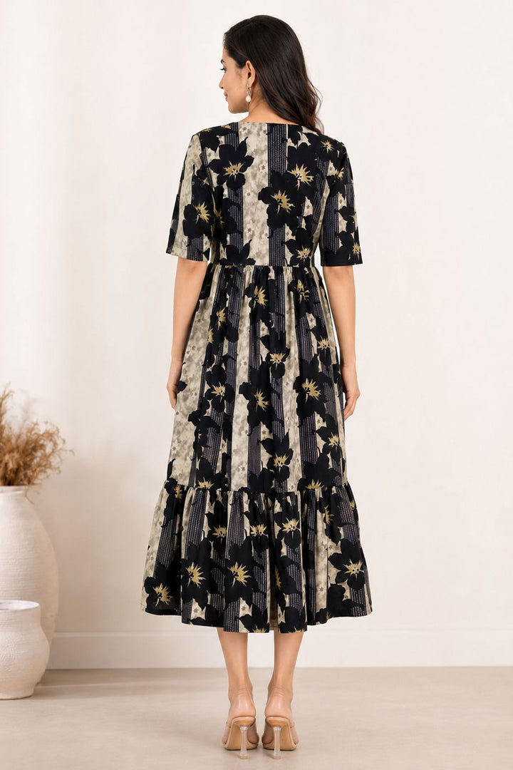 Soothing Black Rayon Readymade Long Kurti