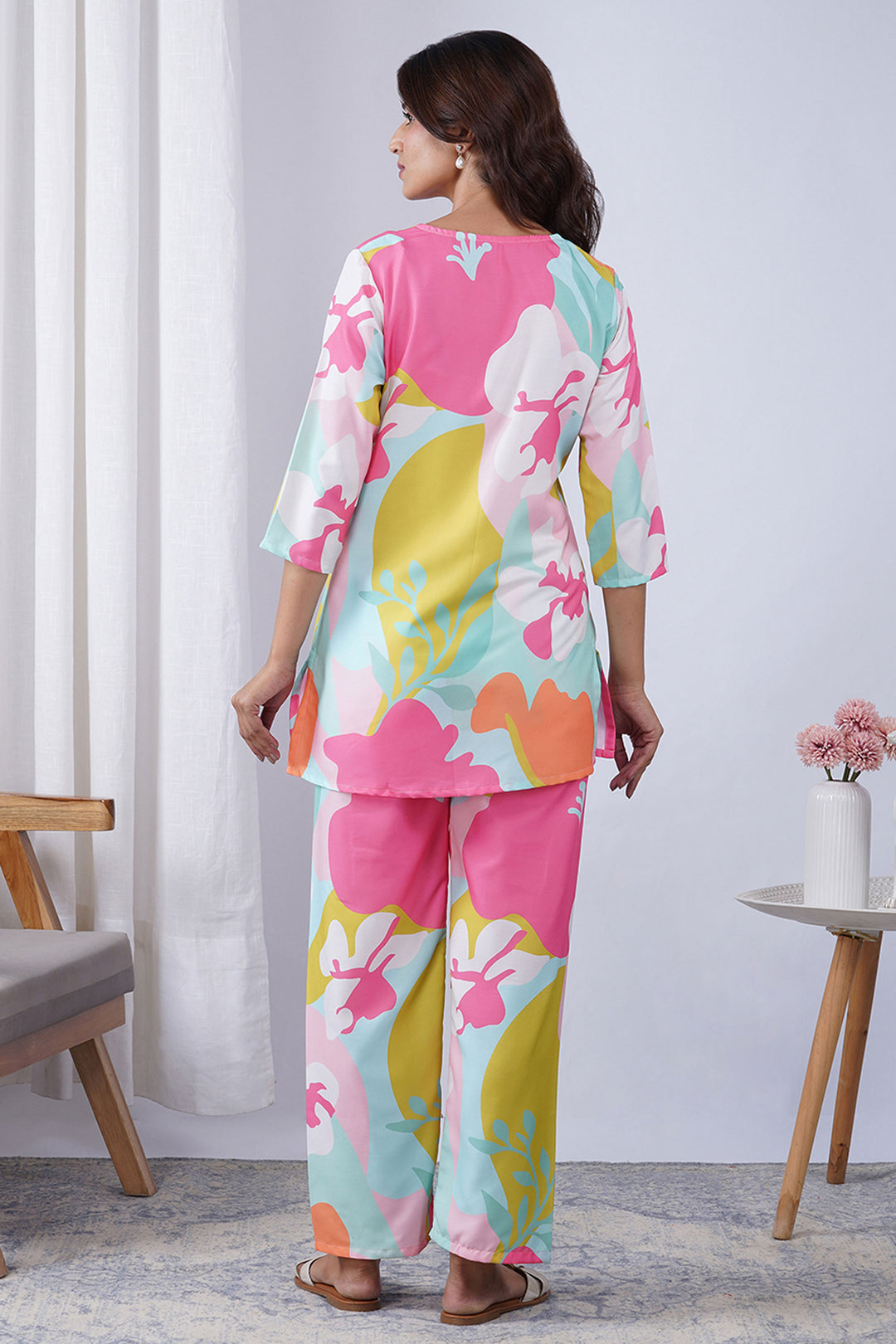 Multi Color Printed Rayon Fabric Co-Ord Set