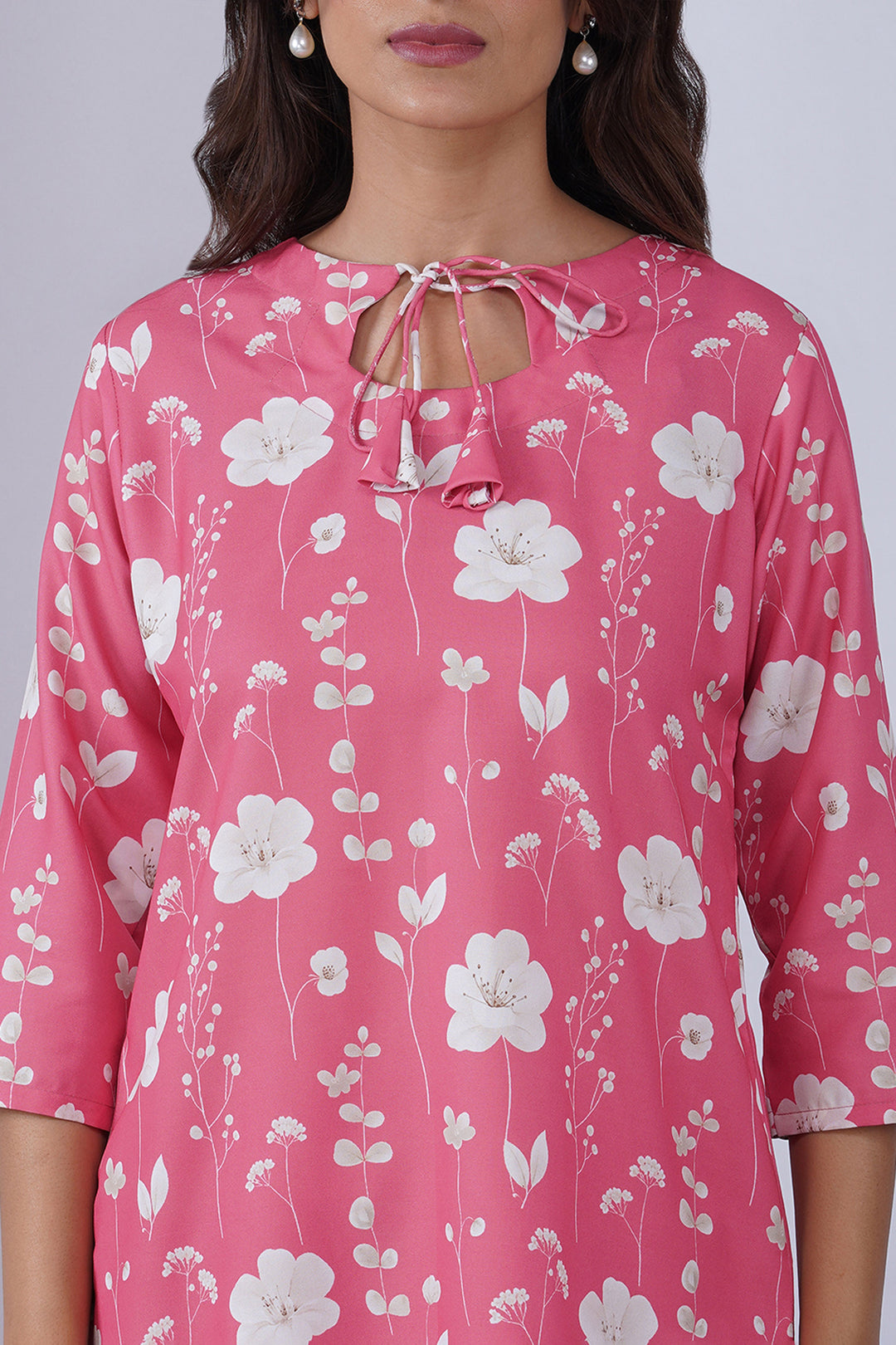 Pink Printed Rayon Fabric Co-Ord Set