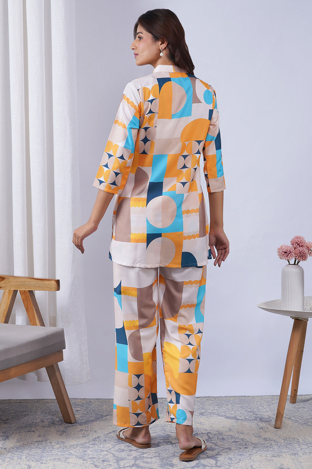 Rayon Fabric Multi Color Printed  Co-Ord Set