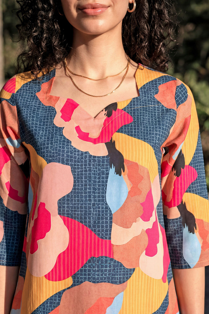Multi Color Rayon Fabric Readymade Printed Co-Ord Set