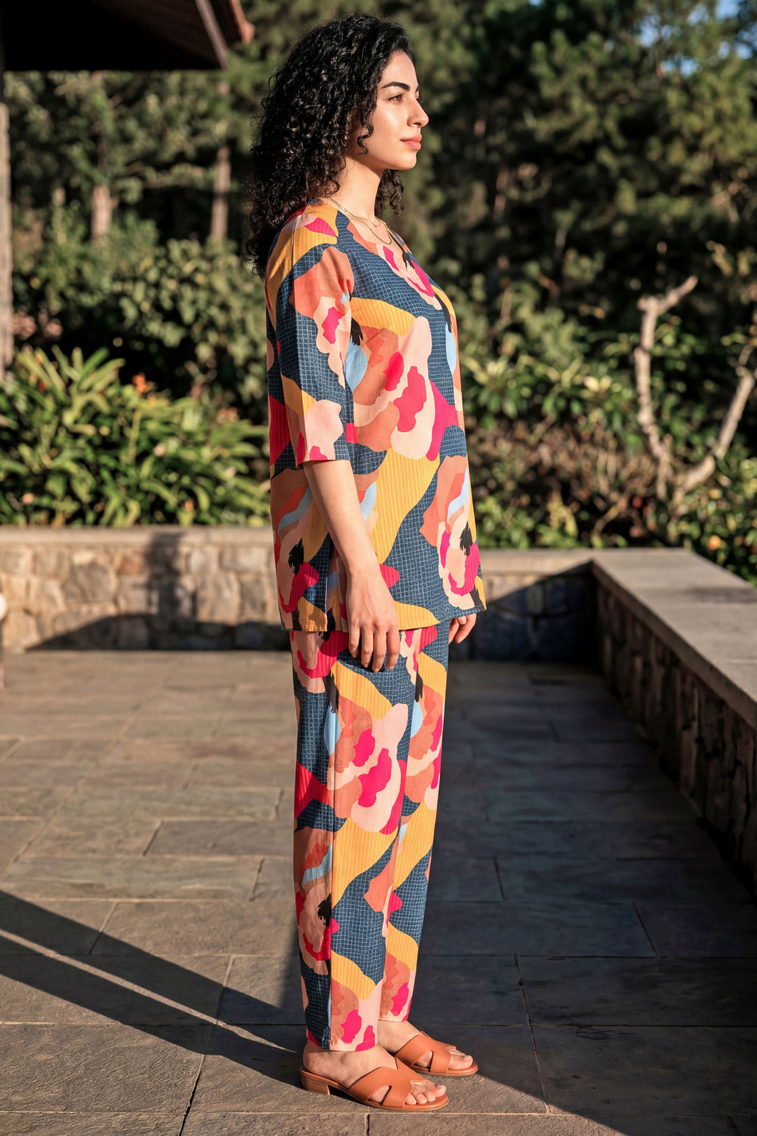 Multi Color Rayon Fabric Readymade Printed Co-Ord Set