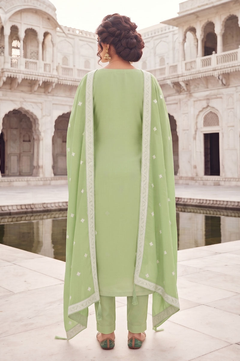 Heavy Organza Fabric Sea Green Salwar Suit | Buy Online India