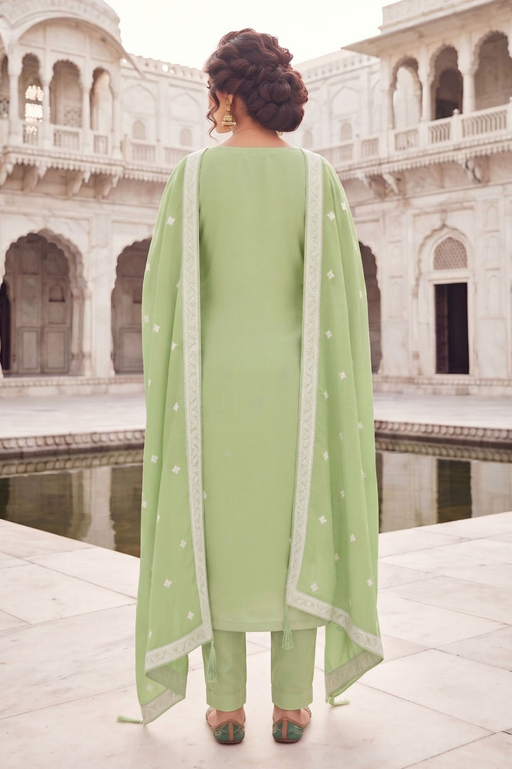 Heavy Organza Fabric Sea Green Salwar Suit | Buy Online India