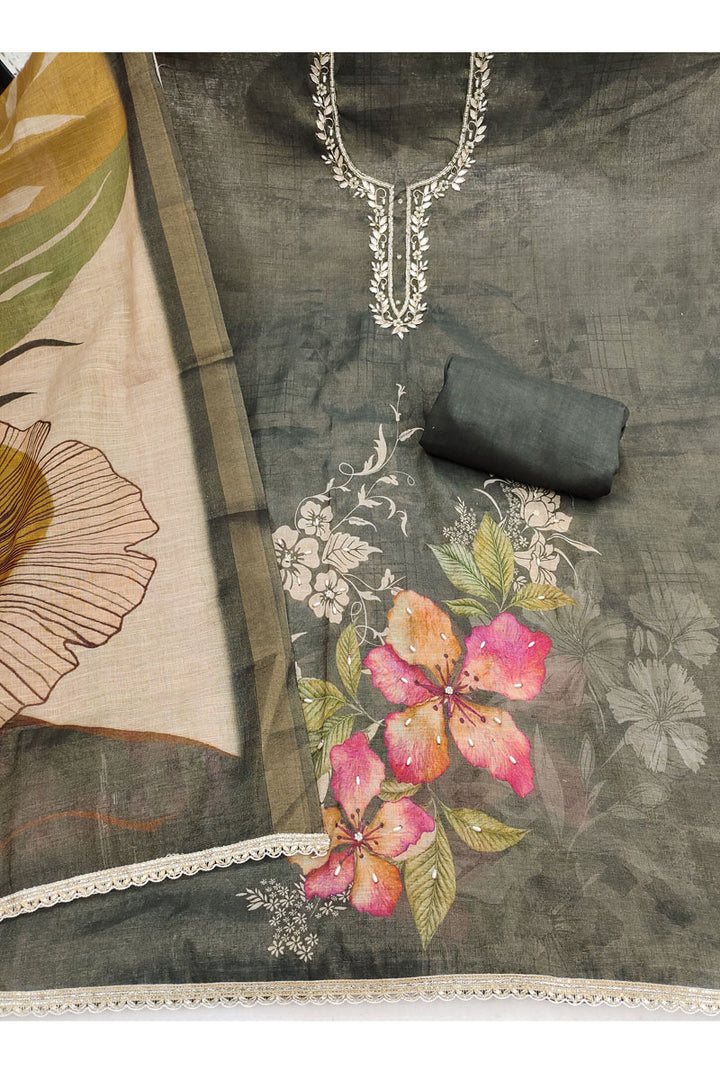 Trendy Linen Cotton Grey Color Salwar Suit | Buy Online India