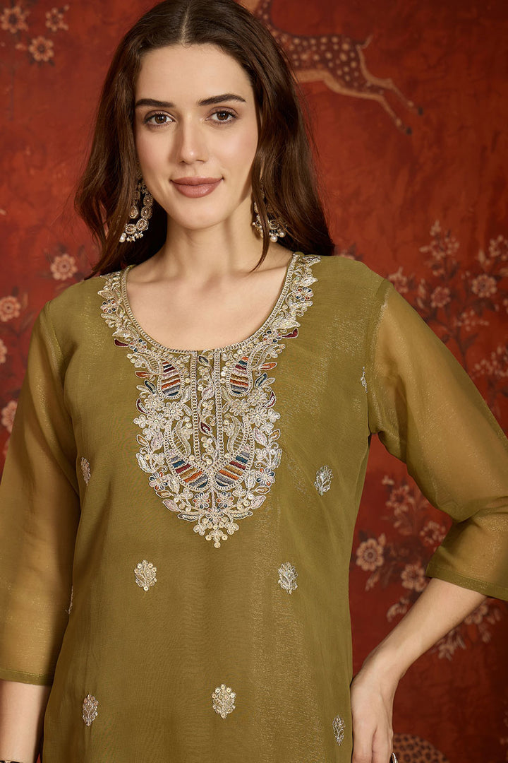 Fancy Fabric Green Color Readymade Salwar Suit | Buy Online India