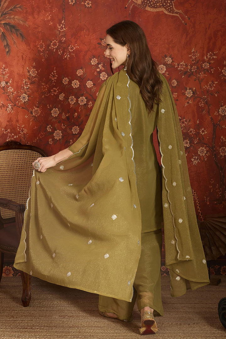 Fancy Fabric Green Color Readymade Salwar Suit | Buy Online India