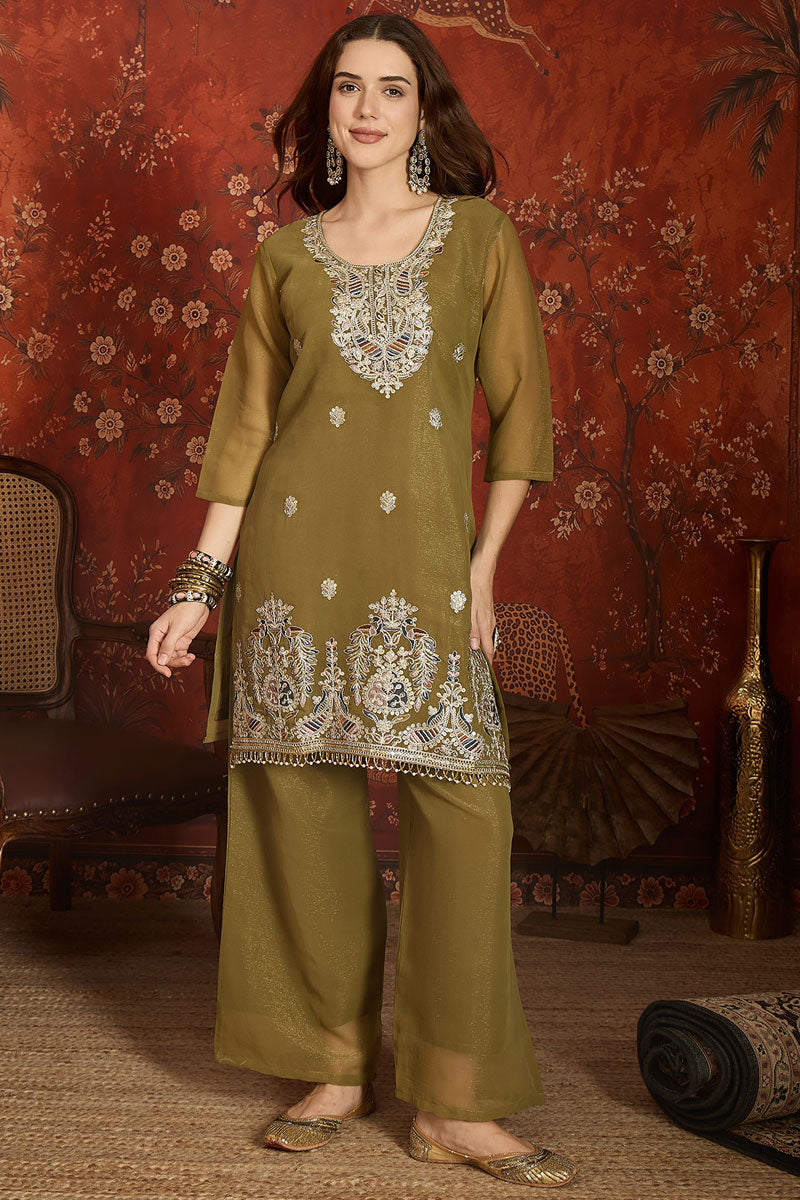 Fancy Fabric Green Color Readymade Salwar Suit | Buy Online India