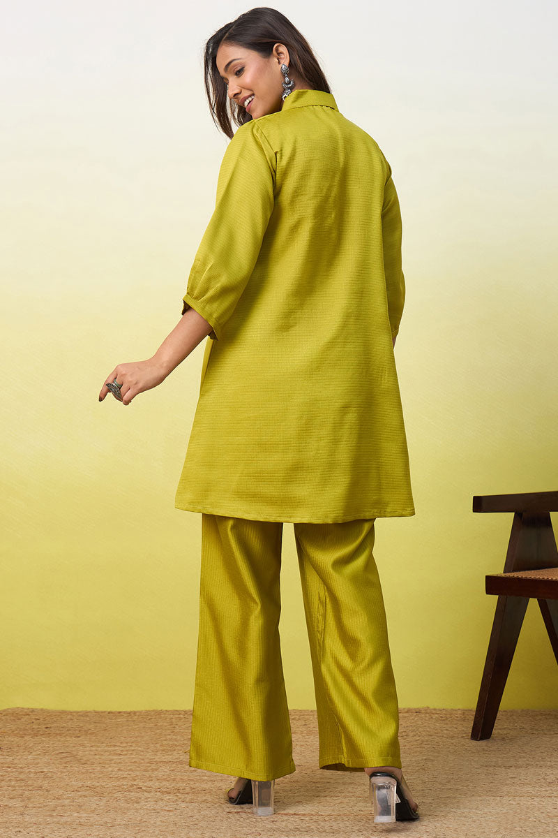 Viscose Rayon Yellow Readymade Co-Ord Set | Buy Online India