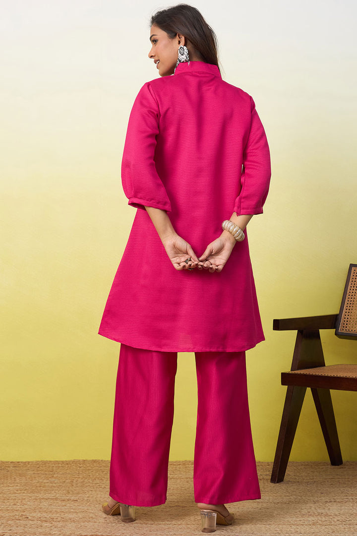 Pink Viscose Rayon Readymade Co-Ord Set | Buy Online India
