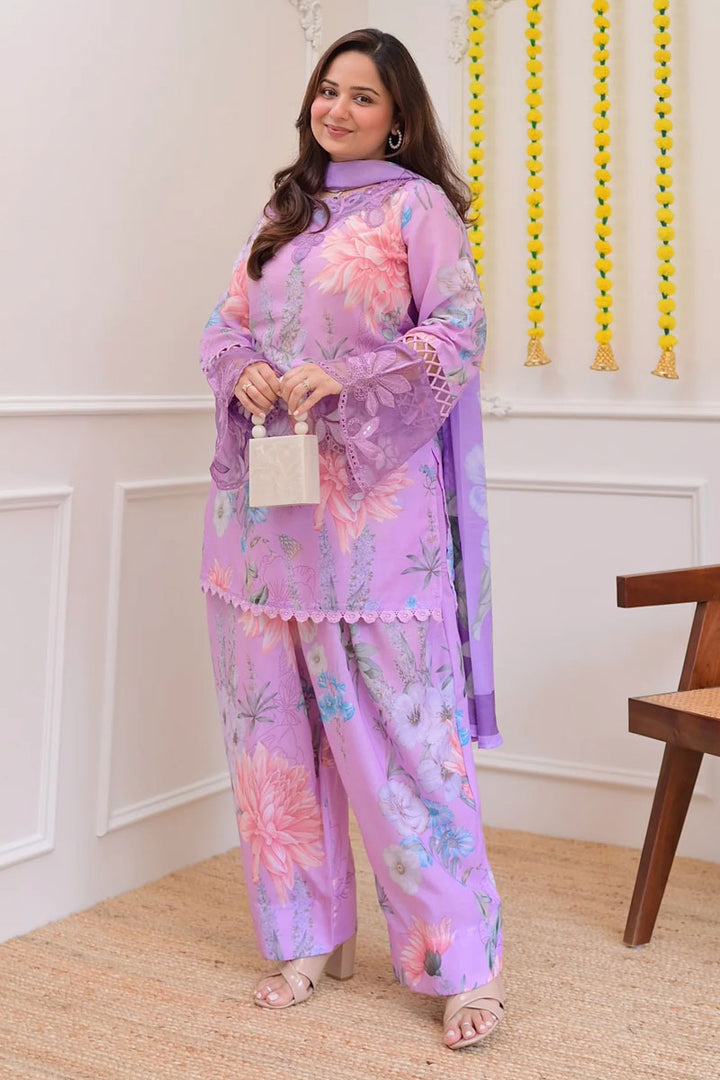 Festive Style Georgette Lavender Color Palazzo Suit