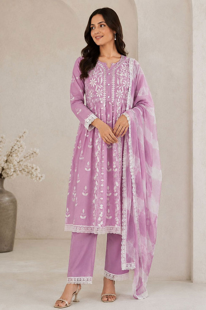 Rayon Fabric Pink Color Readymade Salwar Suit For Festive
