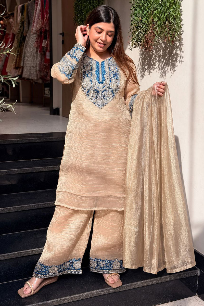 Beige Color Embroidered On Engaging Salwar Suit