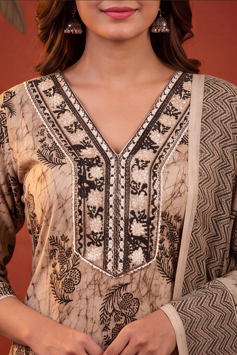 Cotton Black Attractive Readymade Printed Salwar Suit