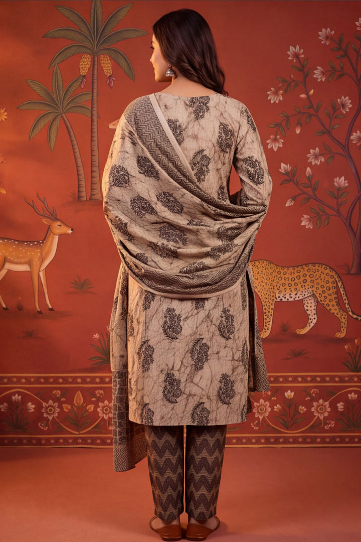Cotton Black Attractive Readymade Printed Salwar Suit