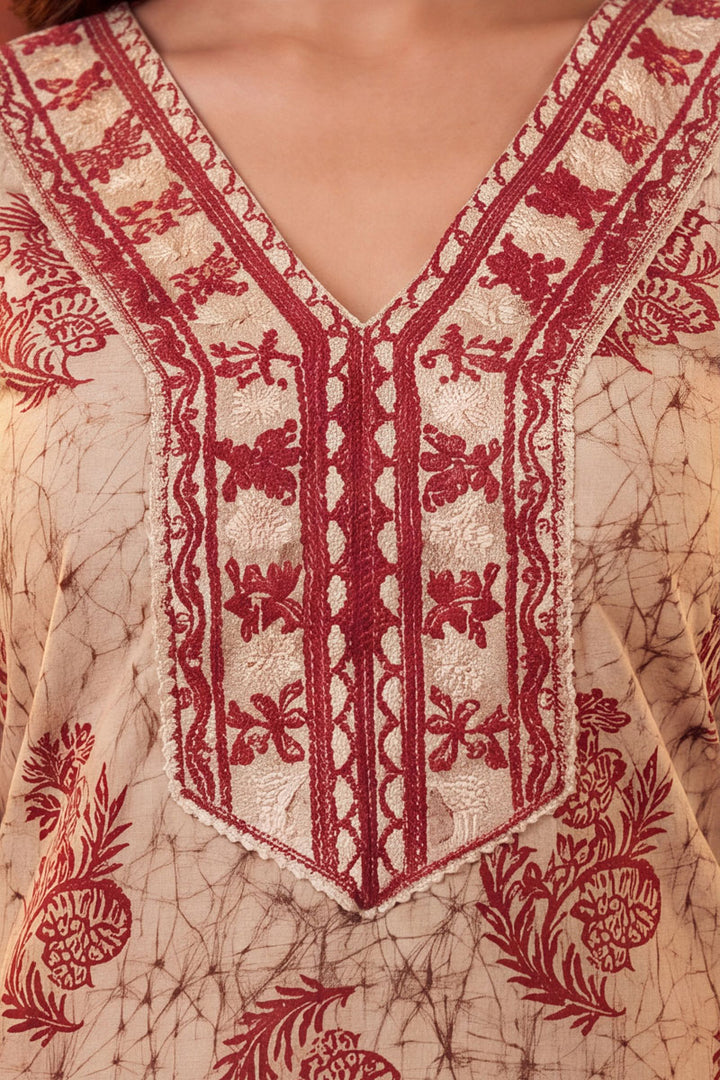Maroon Color Cotton Readymade Printed Salwar Suit