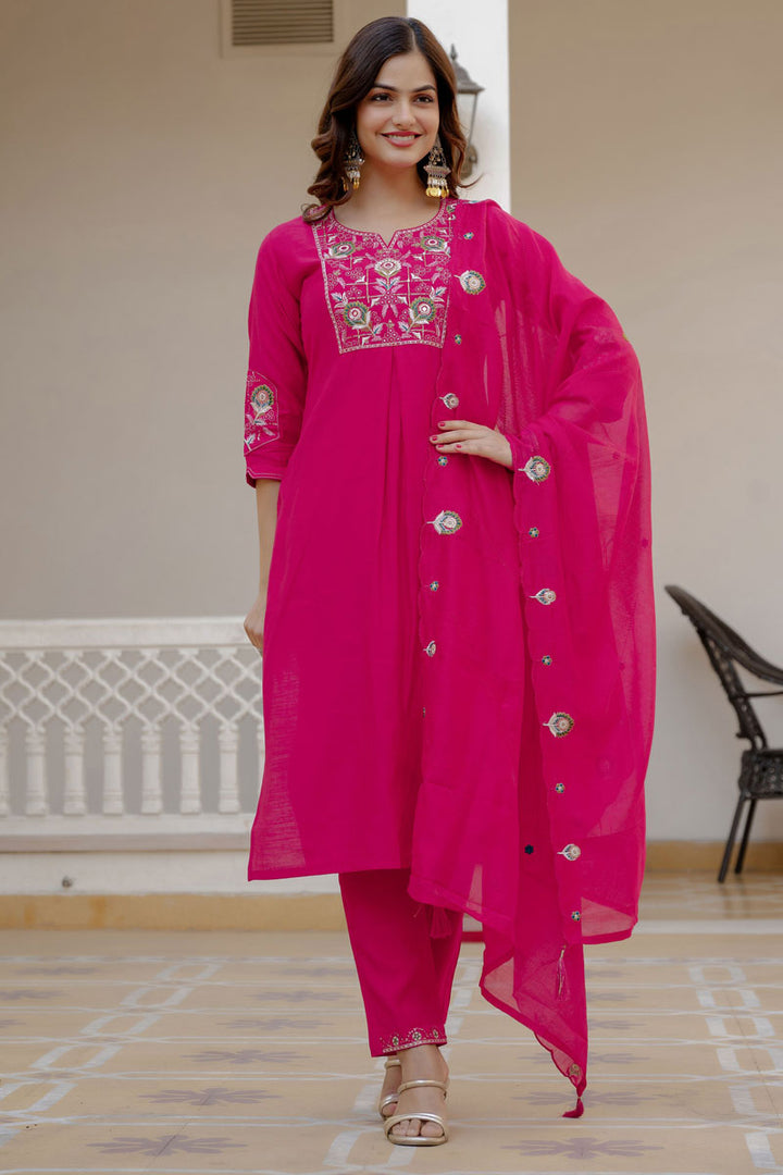 Pink Color Viscose Silk Readymade Salwar Suit For Festive | Buy Online India