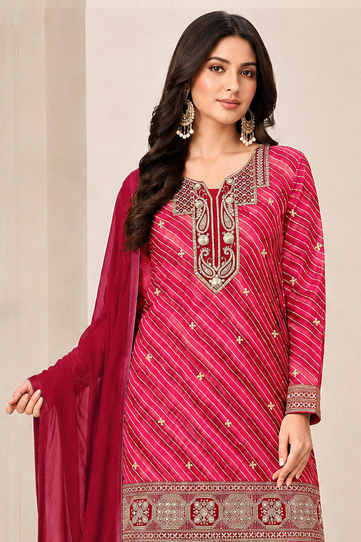 Graceful Georgette Red Sharara Suit For Festive | Buy Online India