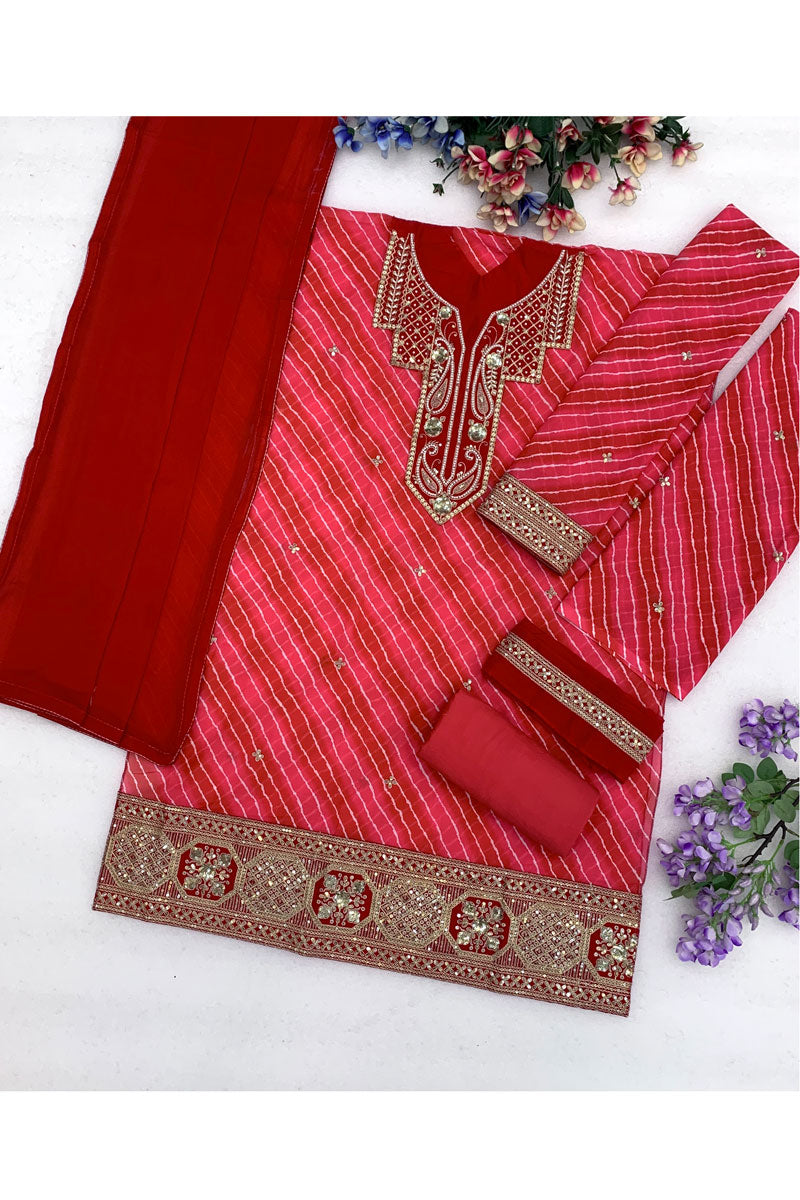 Graceful Georgette Red Sharara Suit For Festive | Buy Online India
