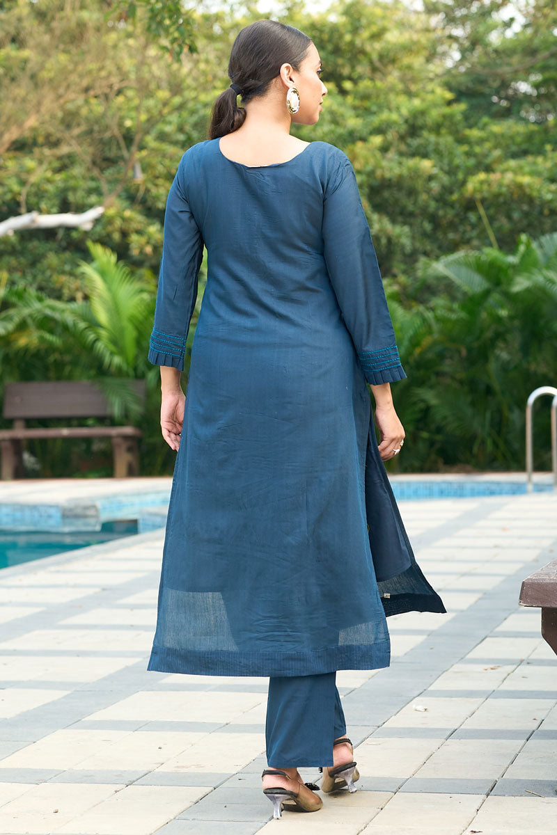 Trendy Roma Silk Fabric Teal Color Readymade Top With Bottom | Buy Online India
