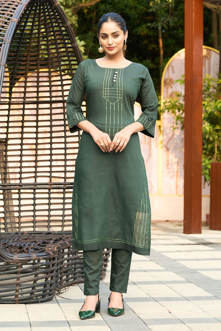Green Color Readymade Top With Bottom In Roma Silk Fabric | Buy Online India
