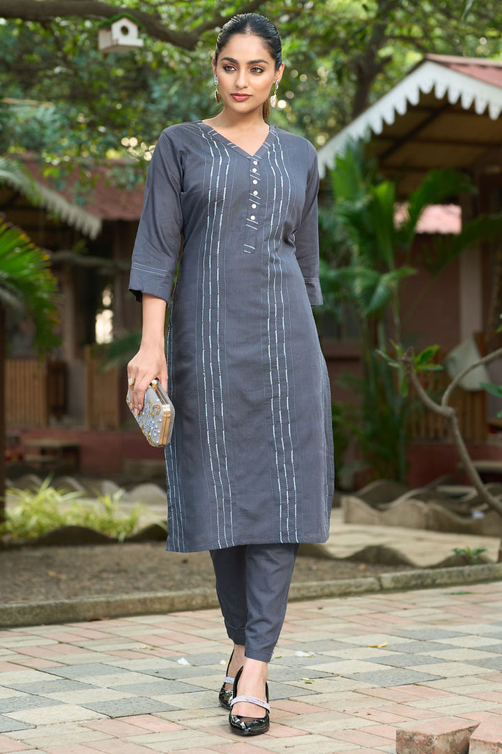 Casual Roma Silk Fabric Grey Color Readymade Top With Bottom | Buy Online India