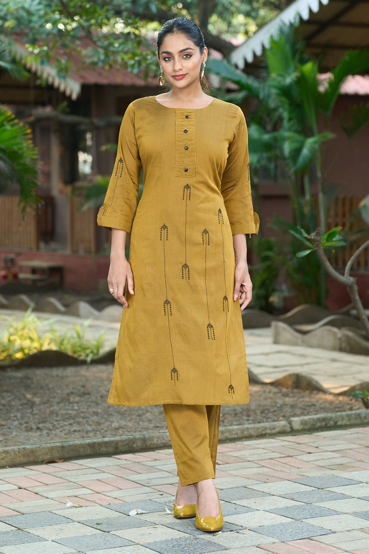 Roma Silk Fabric Mustard Color Amazing Readymade Top With Bottom | Buy Online India