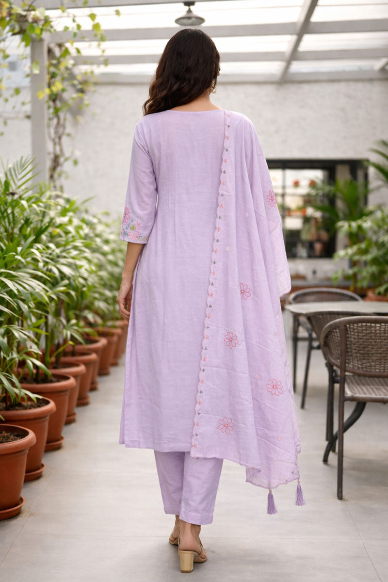 Lavender Color Art Silk Stunning Readymade Anarkali Style Suit | Buy Online India
