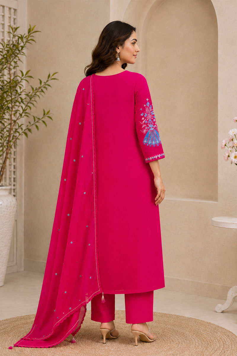 Festive Wear Art Silk Pink Color Readymade Anarkali Style Suit | Buy Online India