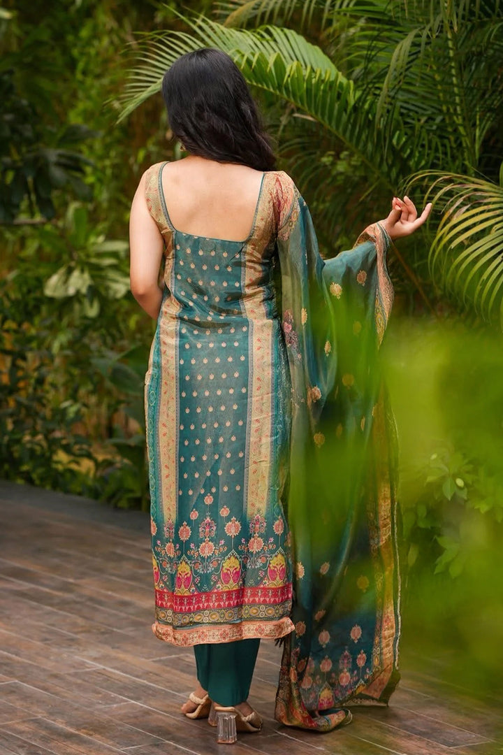 Lovely Art Silk Green Color Readymade Salwar Suit