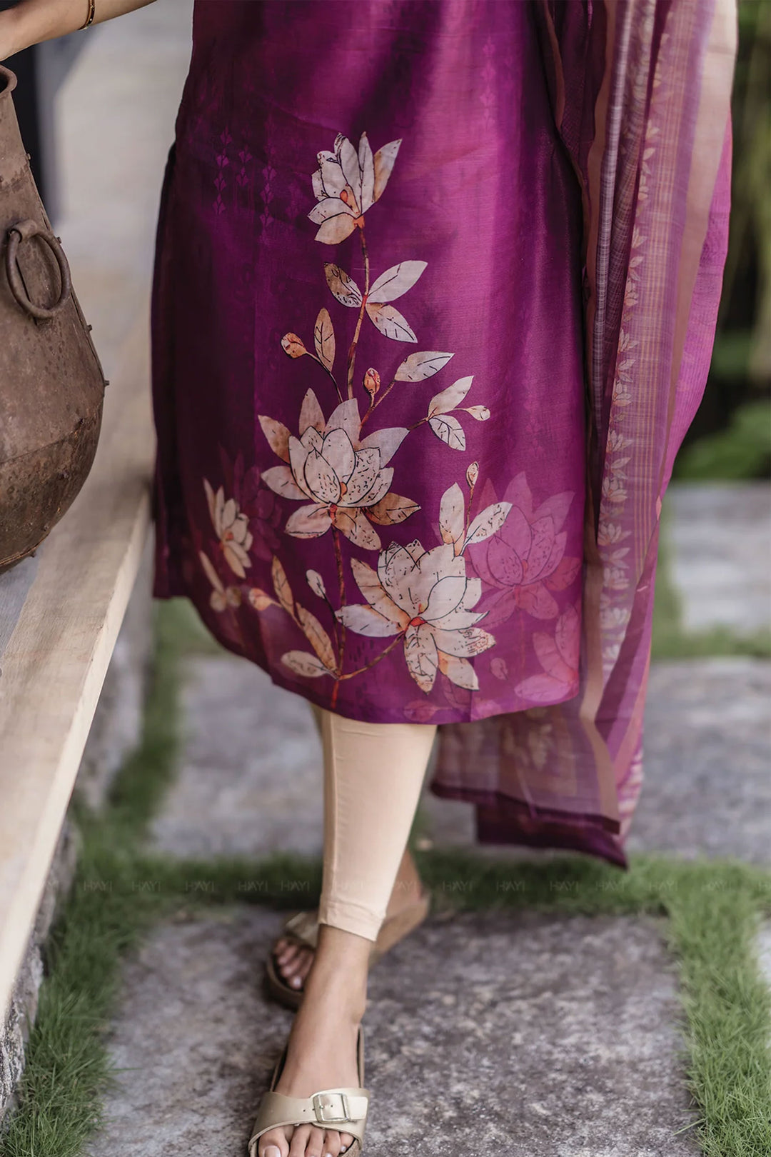 Art Silk Fabric Purple Color Readymade Top With Dupatta