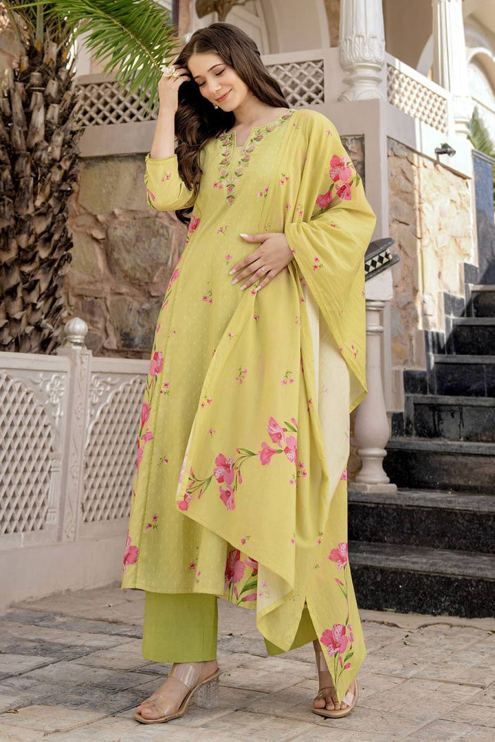 Yellow Color Chanderi Fabric Readymade Salwar Suit