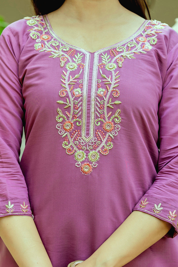 Pink Viscose Chanderi Silk Readymade Salwar Suit