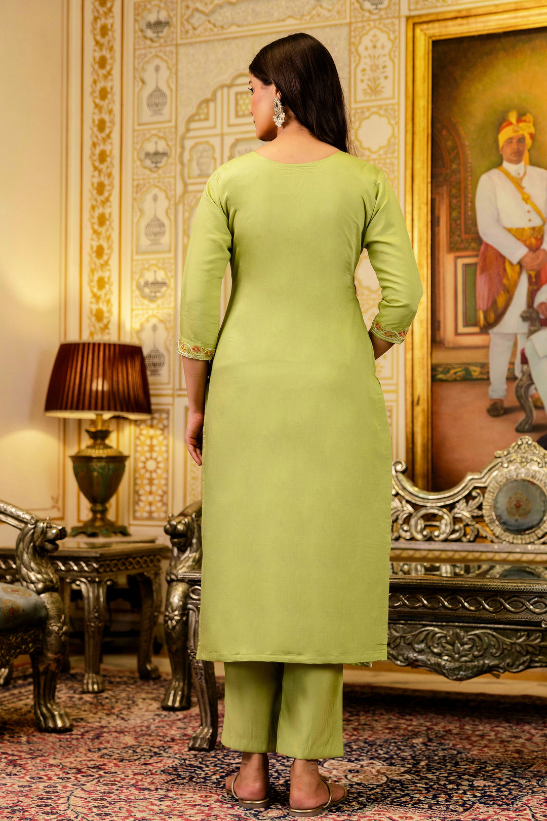 Yellow Viscose Festive Wear Readymade Salwar Suit