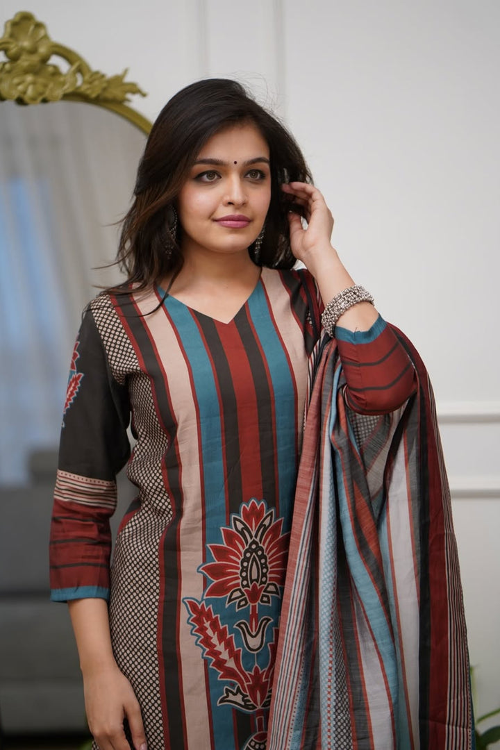 Festive Style Multi Color Readymade Rayon Salwar Suit