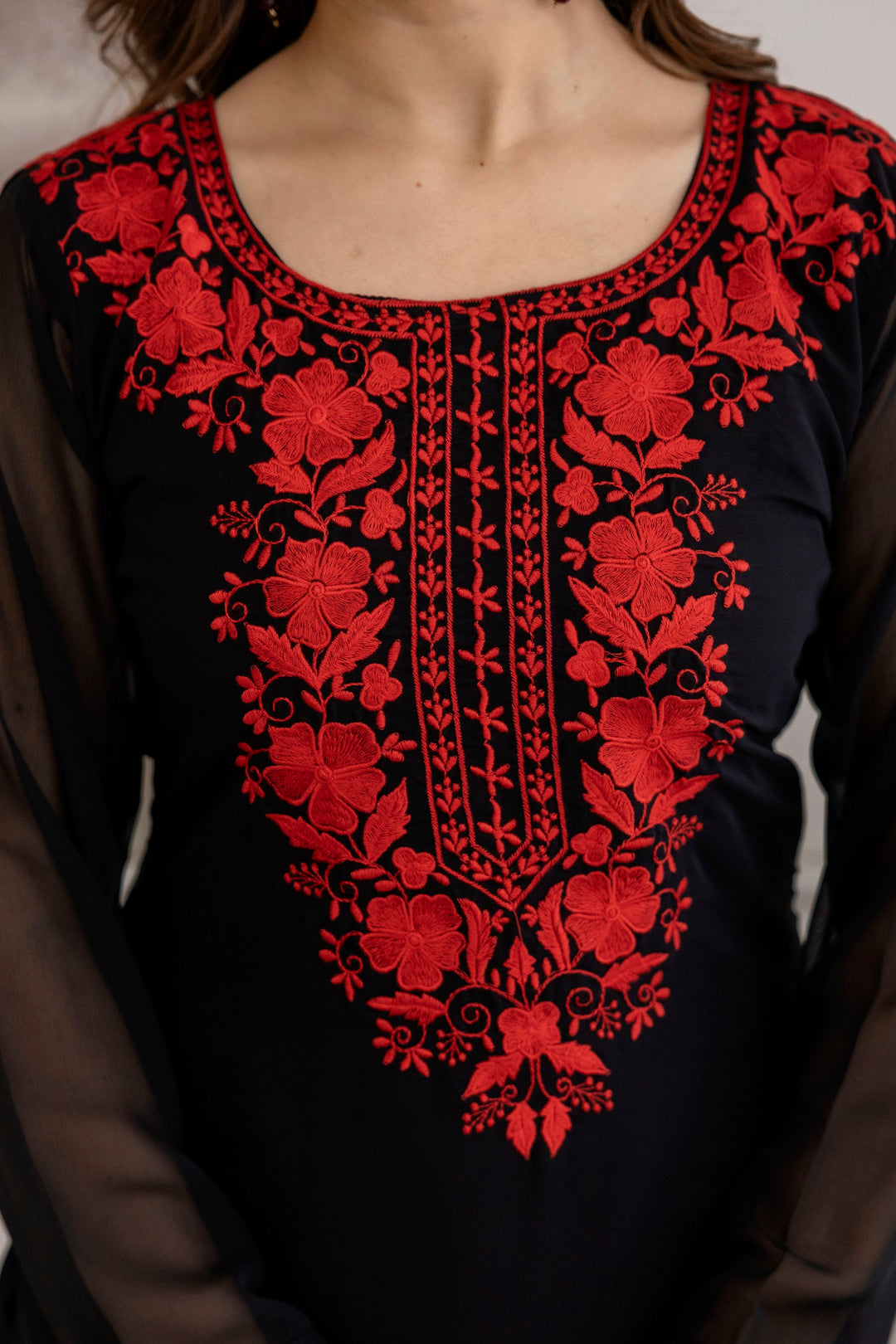 Delicate Black Color Georgette Readymade Salwar Suit