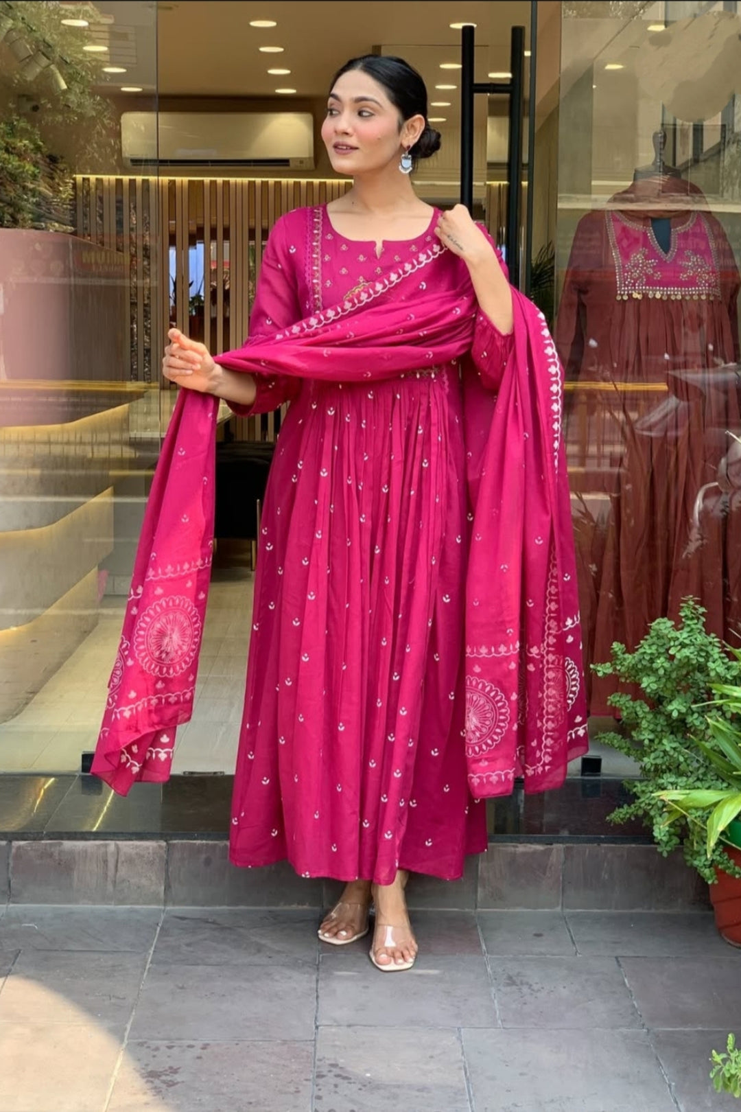 Rani Color Cotton Readymade Embroidered Salwar Suit | Buy Online India
