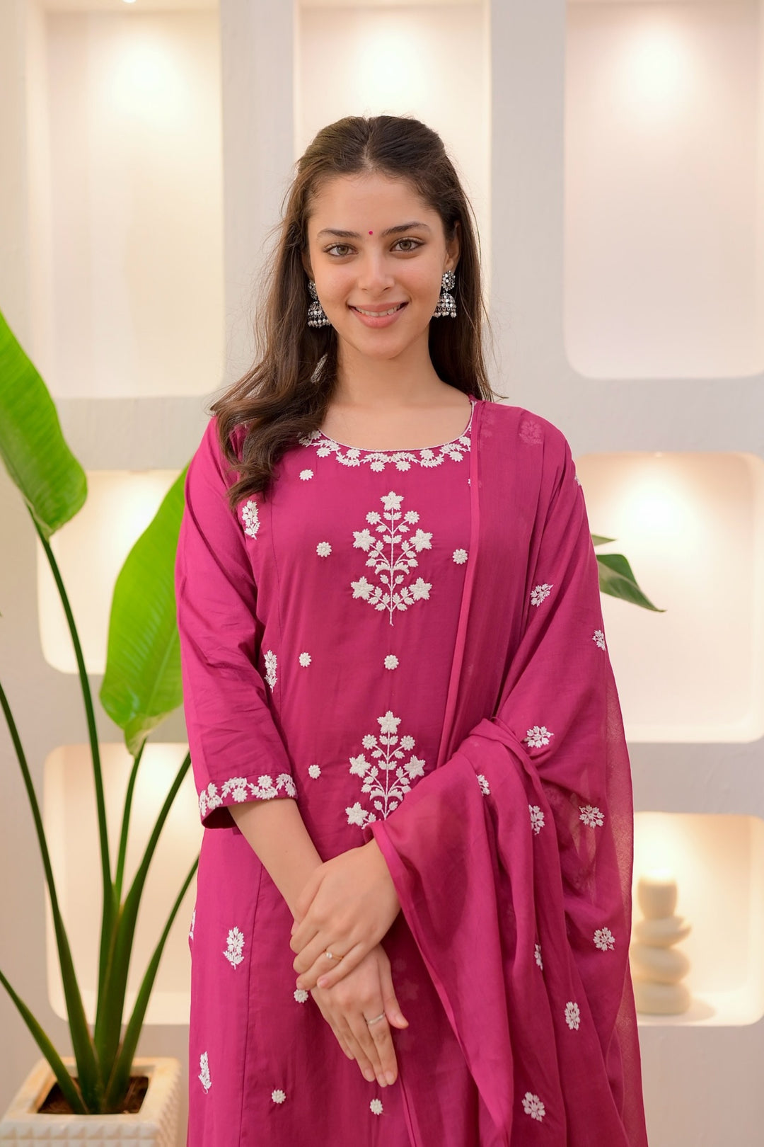 Magenta Color Rayon Readymade Salwar Suit | Buy Online India