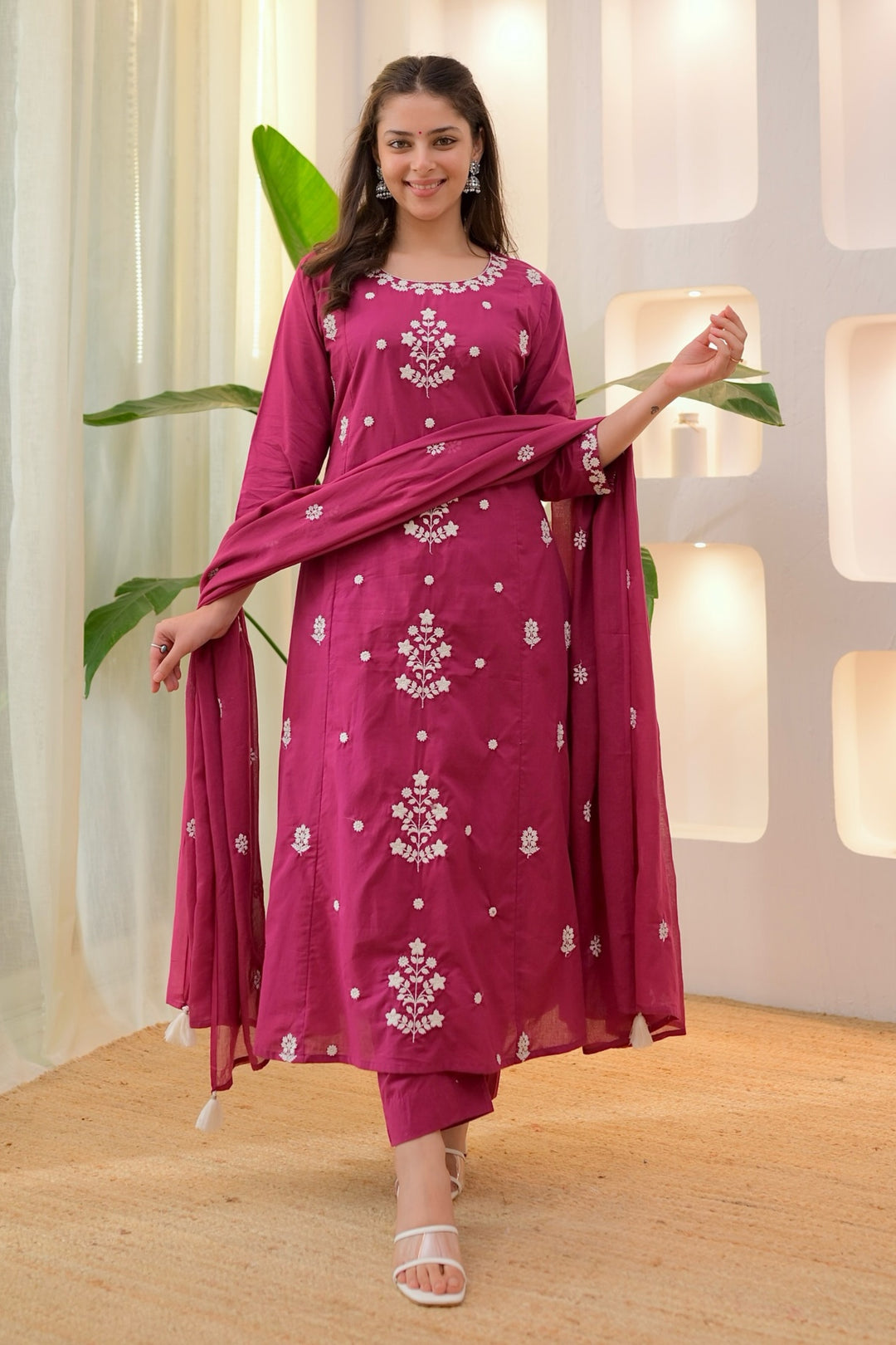 Magenta Color Rayon Readymade Salwar Suit | Buy Online India