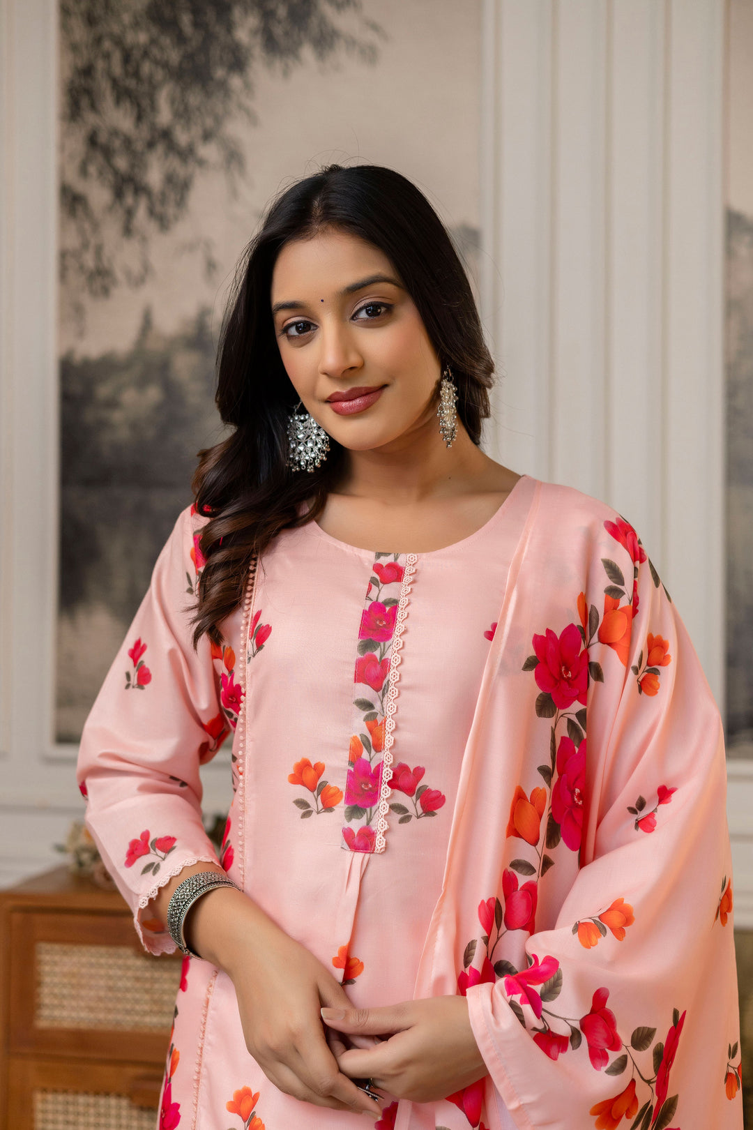 Peach Color Cotton Fabric Readymade Salwar Suit | Buy Online India