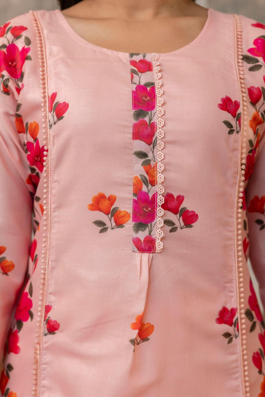 Peach Color Cotton Fabric Readymade Salwar Suit | Buy Online India