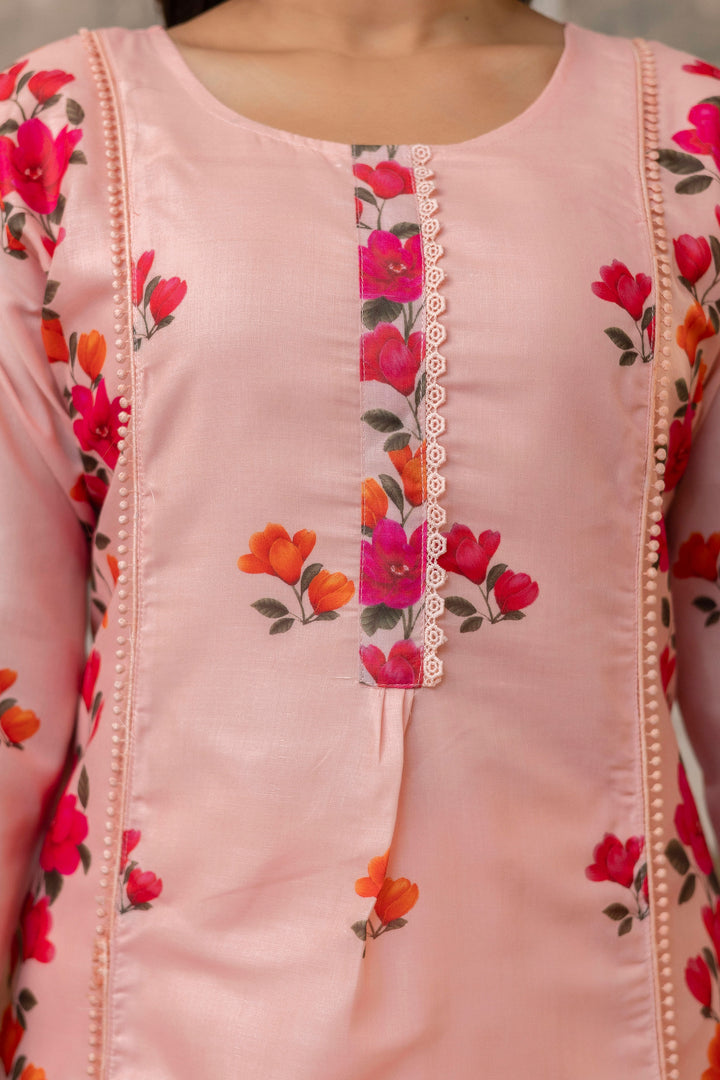 Peach Color Cotton Fabric Readymade Salwar Suit | Buy Online India