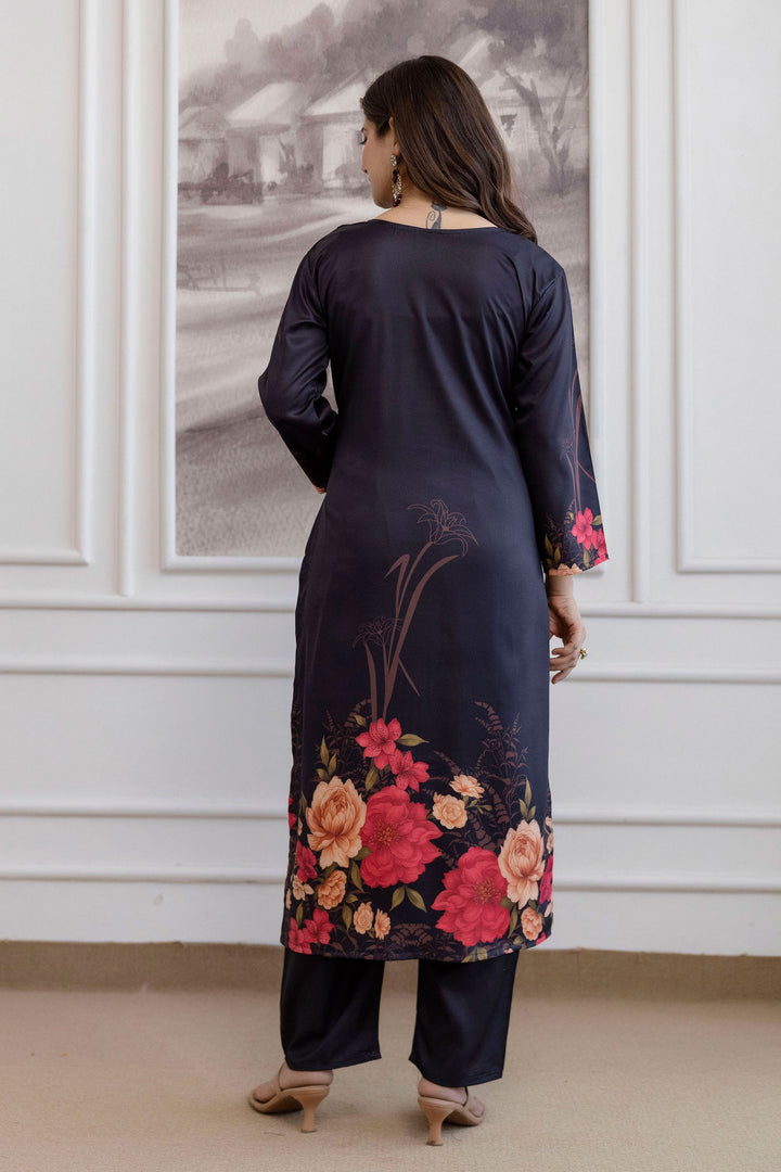 Art Silk Fabric Black Color Readymade Salwar Suit | Buy Online India